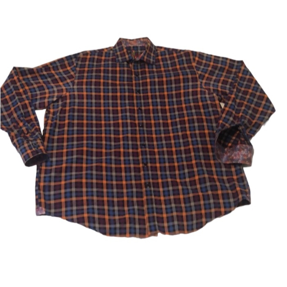 Robert Graham Button Down Dress Shirt Mens Size 1XLT